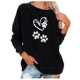 thumbnail image 1 of Crew Neck Long Sleeve Sweatshirt for Women Letter Graphic Print Casual Loose Pullover Spring Fall Teens Girl Cute Shirt(Black,XXL), 1 of 6