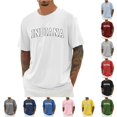 thumbnail image 1 of Crew Neck Short Sleeve T Shirt With City Letter Print – Casual Graphic Tee for Everyday Wear Long Sleeves for Men T Shirts Men Set Medium Mens T Shirts Pack 3xlt Shirts for Men Big, 1 of 4