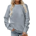 thumbnail image 1 of Crew Neck Sweatshirt Women Winter Warm Long Sleeve Fleece Pullover Solid, 1 of 4