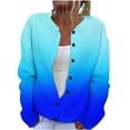 Crew Neck Sweatshirts Women Button Down Gradient Pullover Fall Casual ...