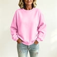 thumbnail image 1 of Crew Neck Sweatshirts Women Fall Oversized Crewneck Sweatshirt Vintage Fleece Pullover Loose Fit Cute Y2K Hoodie 3XL, 1 of 6