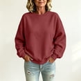 thumbnail image 1 of Crew Neck Sweatshirts Women Fall Oversized Crewneck Sweatshirt Vintage Fleece Pullover Loose Fit Cute Y2K Hoodie S, 1 of 6