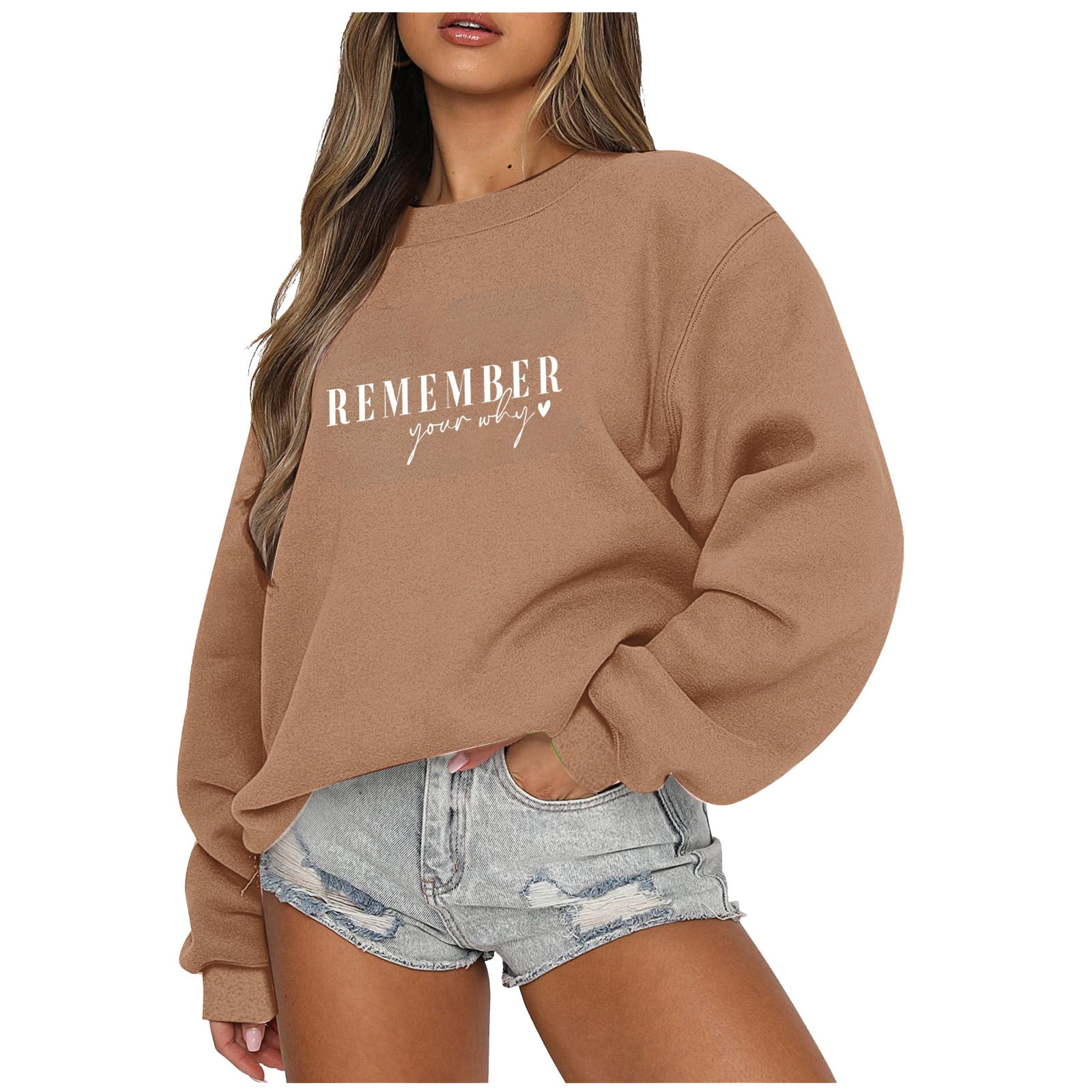Crew Neck Sweatshirts Women Gildan Fall Shirts for Women 2023 Fashion Women s Long Sleeve Plus Size Crewneck Sweatshirts Drop Shoulder Loose Jumper Tops Fall Shirts For Women 2023 Casual Walmart