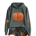 thumbnail image 1 of Crew Neck Sweatshirts Women Graphic Sequin Fall Pumpkin Halloween Pullover Tops Oversized Thanksgiving Autumn Shirts Dark Gray L, 1 of 5