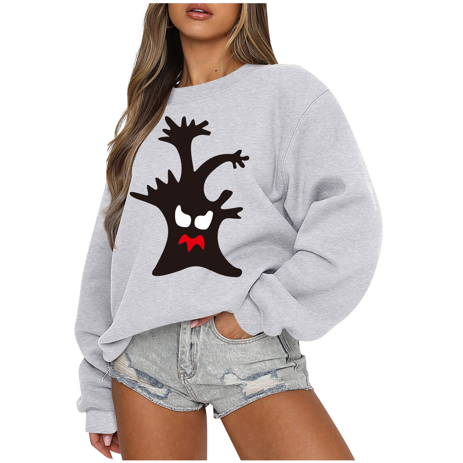 Crew Neck Sweatshirts Women Halloween,Halloween Sweatshirts for Women
