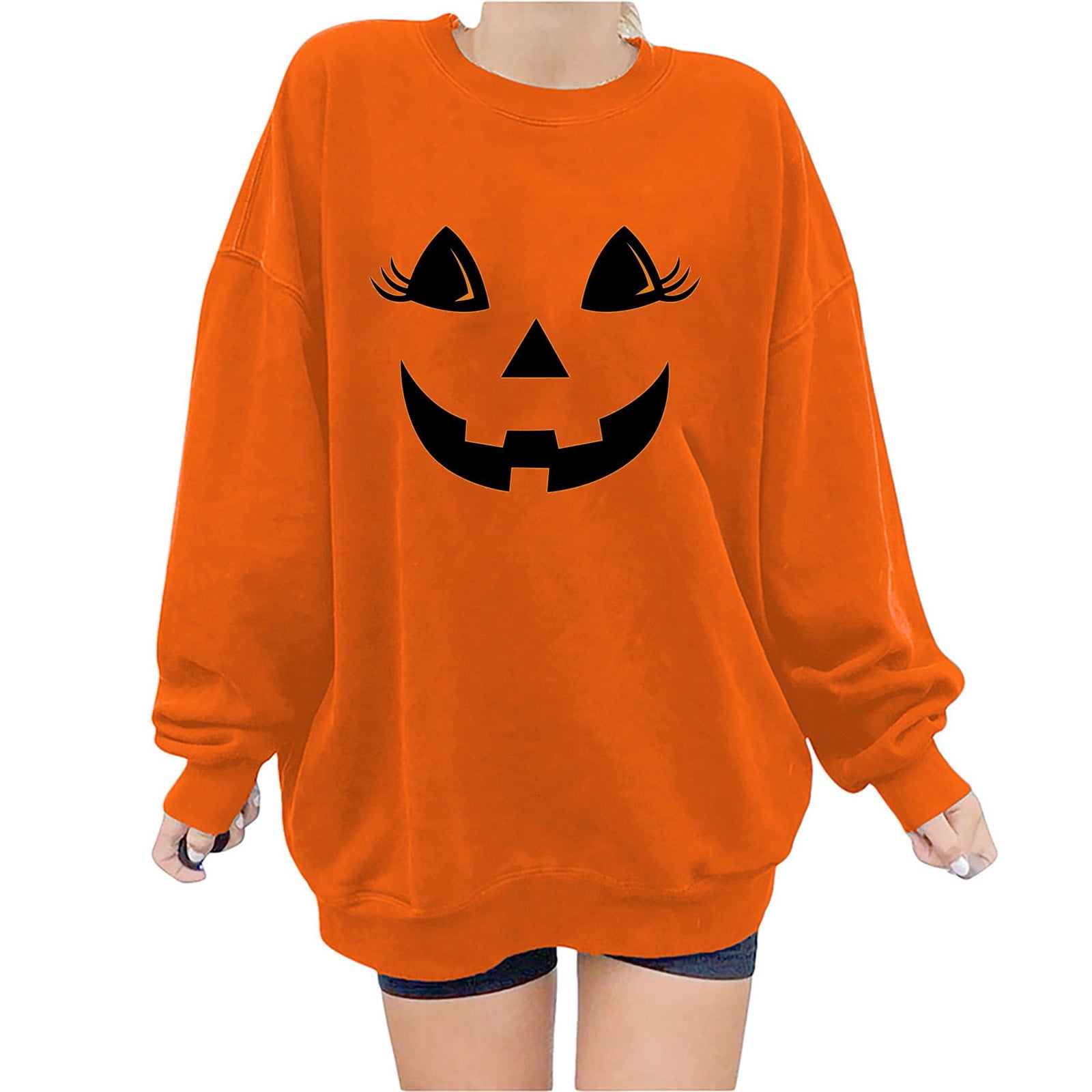 Crew Neck Sweatshirts Women Halloween,Women Fall Halloween Sweatshirt