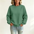 thumbnail image 1 of Crew Neck Sweatshirts Women Long Sleeve No Hood Pullover Sweatshirts Fall Casual Loose Sweatshirts, M, 1 of 6