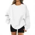 thumbnail image 1 of Crew Neck Sweatshirts Women Trendy Casual Oversized Sweatshirt Comfy Loose Fit Y2k Long Sleeve Fall Sweaters 2025 White 3XL, 1 of 4