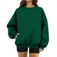 thumbnail image 1 of Crew Neck Sweatshirts for Women Fall Fleece Long Sleeve Sweatshirts Y2k Loose Fit Causal Sweatshirts with Pockets, M, 1 of 5