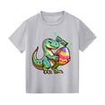 thumbnail image 1 of Crew Neck T Shirt for Children Boy Girl Summer Fall Short Sleeve Dinosaur Graphic Loose Fit Happy Gift Easter Egg Brunch Tops T shirt Kid 2026 Clothes 7 Years, 1 of 3