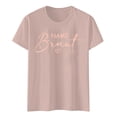 thumbnail image 1 of Crew Neck T Shirts For Women Letter Print Fashion Short Sleeve Tee And Outfits Dressy Casual Women Tops, 1 of 4