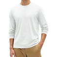 thumbnail image 1 of Crew Neck T Shirts for Men Long Sleeve Lightweight Casual Base Tops Solid Color Slim Fit Athletic Workout Undershirt XL Polyester, 1 of 3