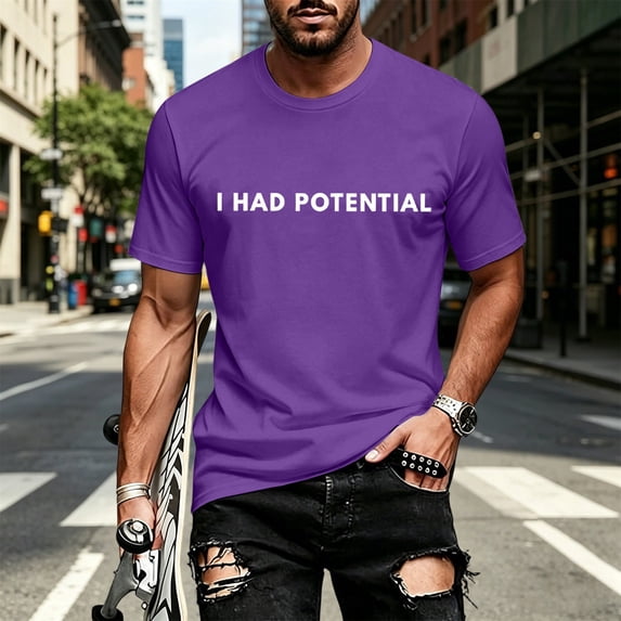 Crew Neck T Shirts for Men Quarter Sleeve Big & Tall Basic Tee Fashion Printing Round Neck Summer Outdoor Basic Basic Tee