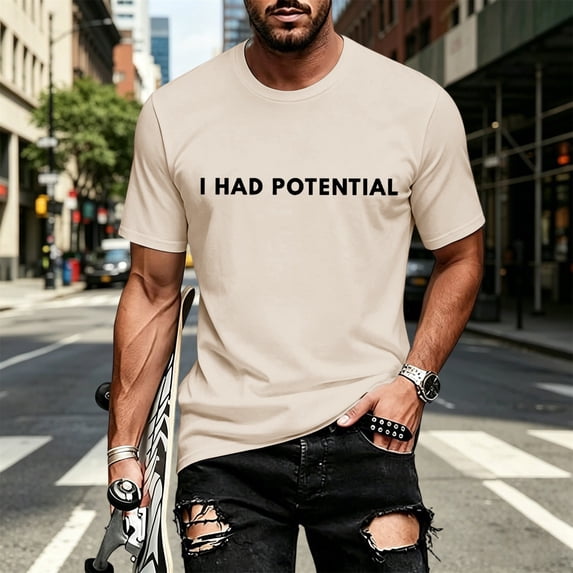 Crew Neck T Shirts for Men Quarter Sleeve Big & Tall Basic Tee Fashion Printing Round Neck Summer Outdoor Basic Basic Tee
