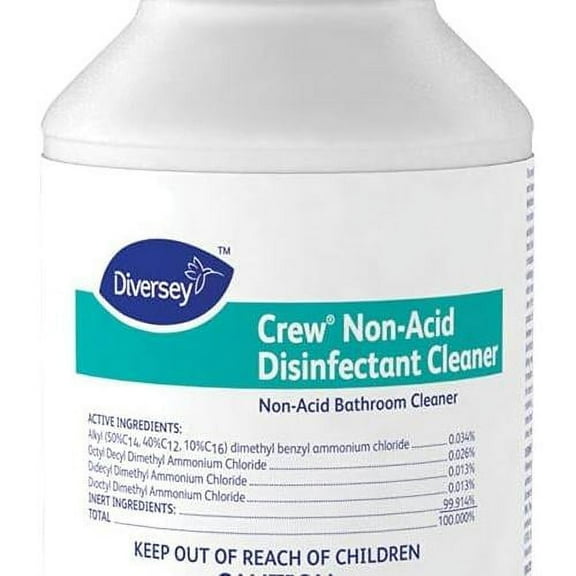 Crew Neutral Non-Acid Bowl & Bathroom Disinfectant, 32 oz Squeeze Bottle, 12/CT