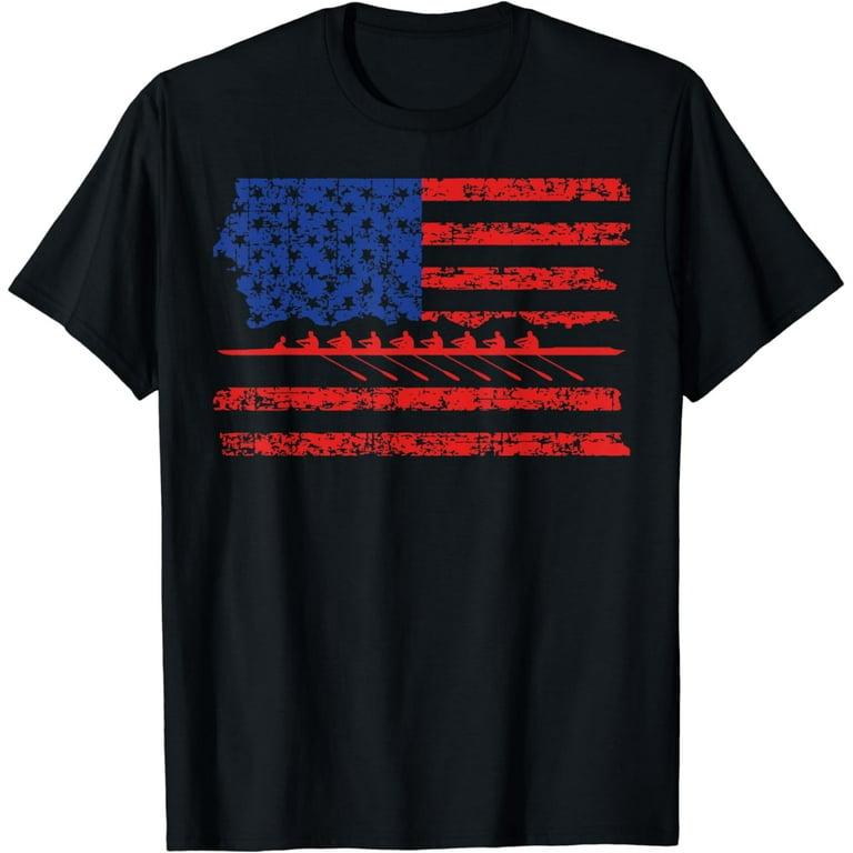 American Flag Crew Rowing T-Shirt Rowing Oar Tee American Flag Crew Rowing T-Shirt Rowing Oar Tee