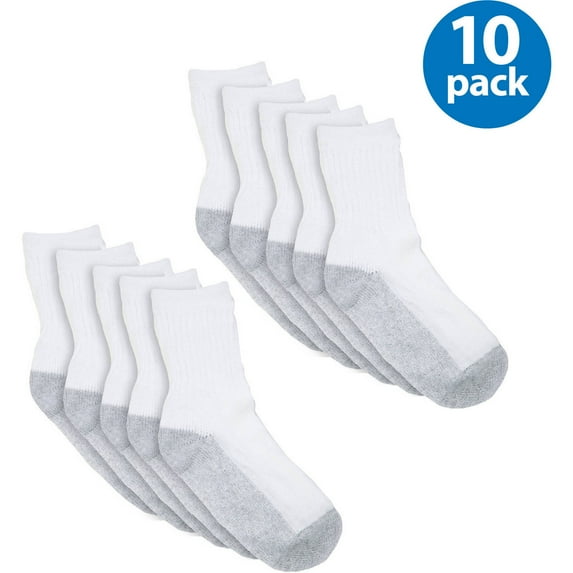 Crew Socks, 10 Pairs (Little Boys & Big Boys)