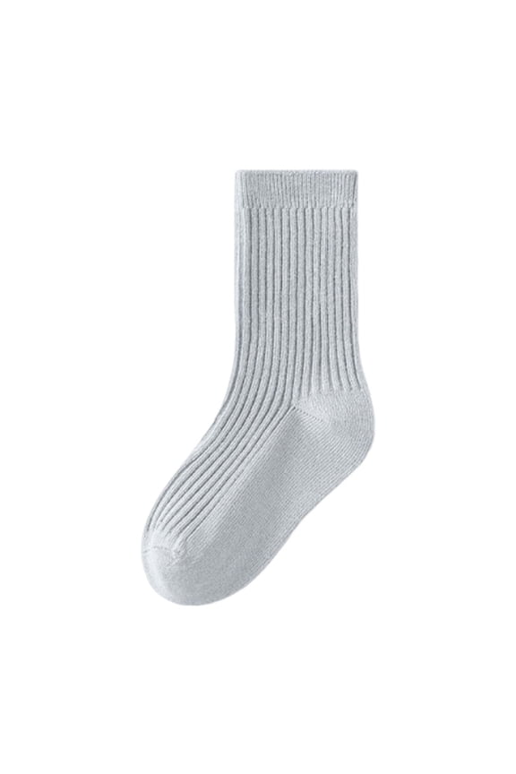 Crew Socks Girls Children's Socks Boys Middle Tube Socks Solid Color Socks Ruffle Socks Children Gray XL