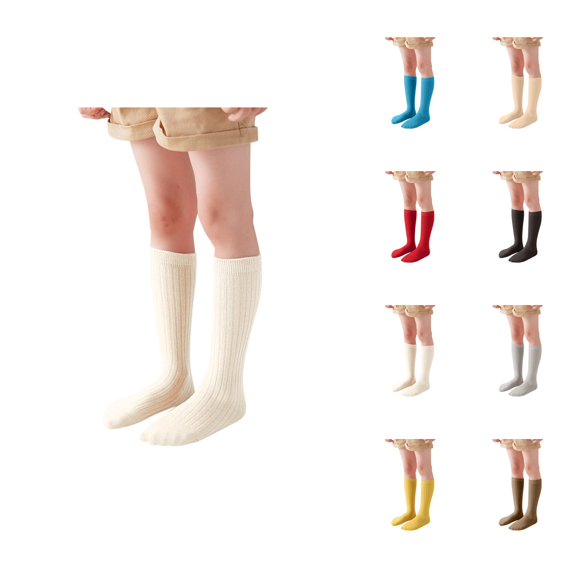 Crew Socks Kids Boys Girls Unisex Solid Color Socks Casual Dress Sock for Toddler Daily Wear
