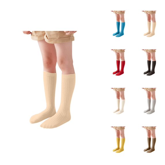 Crew Socks Kids Boys Girls Unisex Solid Color Socks Casual Dress Sock for Toddler Daily Wear