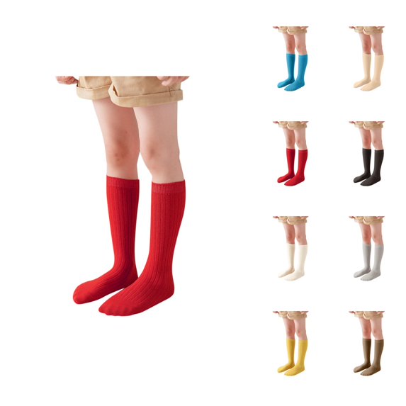 Crew Socks Kids Boys Girls Unisex Solid Color Socks Casual Dress Sock for Toddler Daily Wear