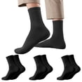 thumbnail image 1 of LDU Men's Crew Socks with Non-Slip Sole, Solid Color Cotton Athletic Socks with Moisture-Wicking for Sports & Daily Use, 3 Pairs, 1 of 6