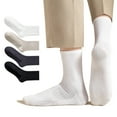 thumbnail image 1 of LDU Men's Crew Socks with Non-Slip Sole, Solid Color Cotton Athletic Socks with Moisture-Wicking for Sports & Daily Use, 6 Pairs, 1 of 7