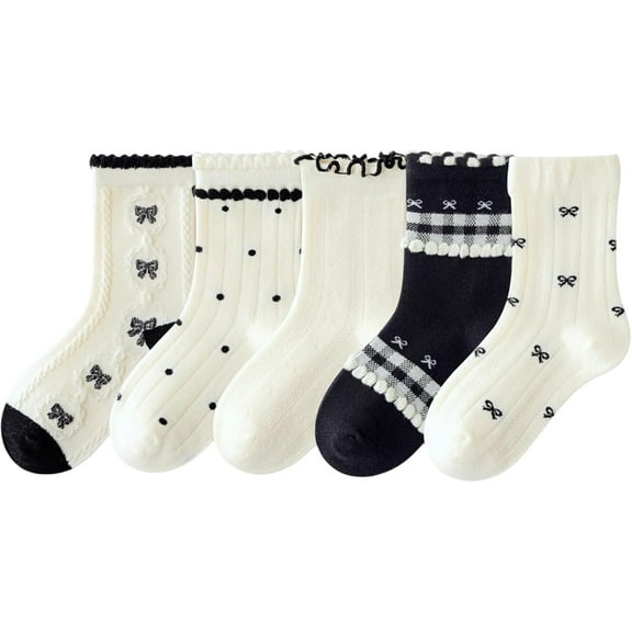 Crew Socks Sweet Seamless Princess Dress Socks 5 Pairs Spring Fall