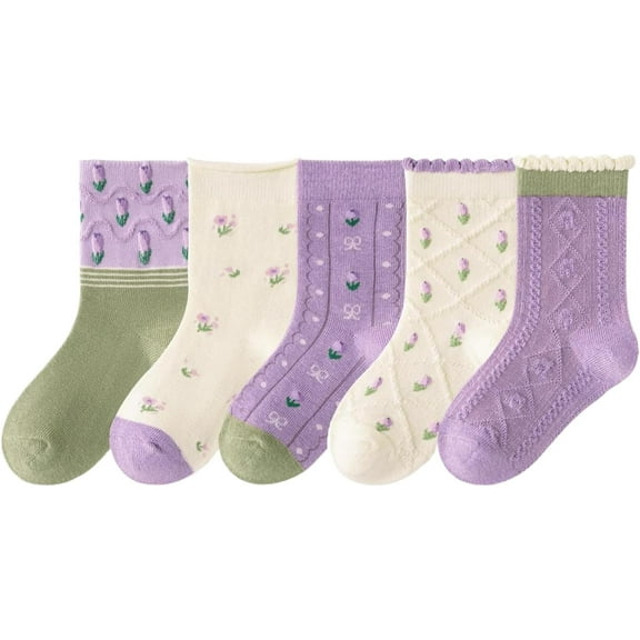Crew Socks Sweet Seamless Princess Dress Socks 5 Pairs Spring Fall