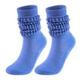 thumbnail image 1 of Crew Socks for Women, Audhol Medium High Tube Bubble Socks Fashionable and Versatile Socks Men and Women Socks of The Same Style Long Socks for Women Blue2 One Size, 1 of 5