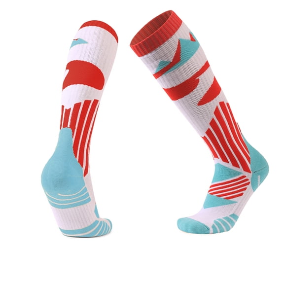 Crew Socks Womens Thermal Hiking Ski Socks - Mid-Calf Cushioned Tube Sock for Winter Sports, Outdoor Activities Red One Size