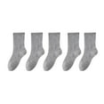 thumbnail image 1 of Crew Socks for Boys & Girls 5 Pack 3-12 Years Kids Casual Solid Color Stretchy Moisture-Wicking Athletic Workout Ankle Sock, 1 of 2