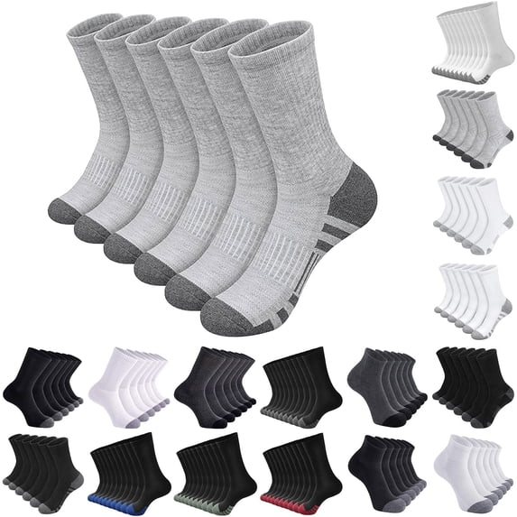 Crew Socks for Men Basketball Socks 5 Pairs Breathable Athletic Socks for Sports Training & Daily Wear by Gbobgt Grey 3 One Size