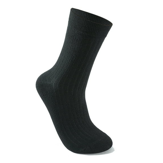 Crew Socks for Men & Women – Classic Rib, Thick Wool Socks for Hiking, Work, Ski Black Free