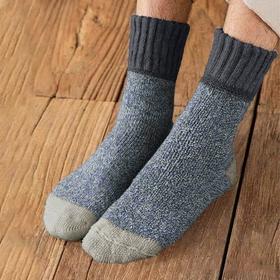 Crew Socks for Mens & Womens Wool Knitted Unisex Couples Casual Color-Block Comfort Loungewear Short Boot Sock