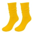 thumbnail image 1 of Crew Socks for Women, Comdrip Socks Solid Color Crew Socks Colorful Lightweight Cotton Athletic Socks Long Socks for Women Gold One Size, 1 of 3