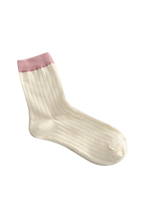 Crew Socks for Women Medium Tube Summer Thin Color Contrast Summer Stockings Pop Socks