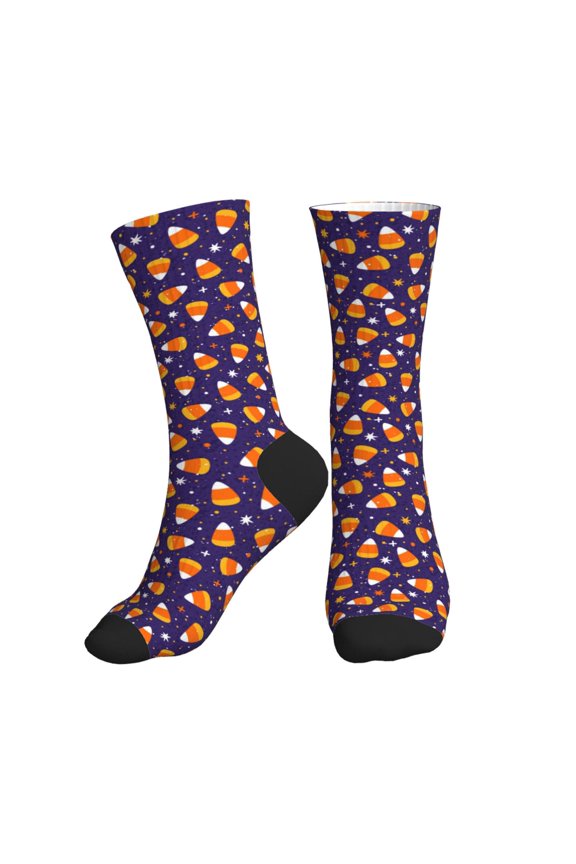 Crew Socks for Women Men Athletic - Candy Corn (2) Soft Comfort Breathable Mid-Calf Sole Running Socks Womens Men