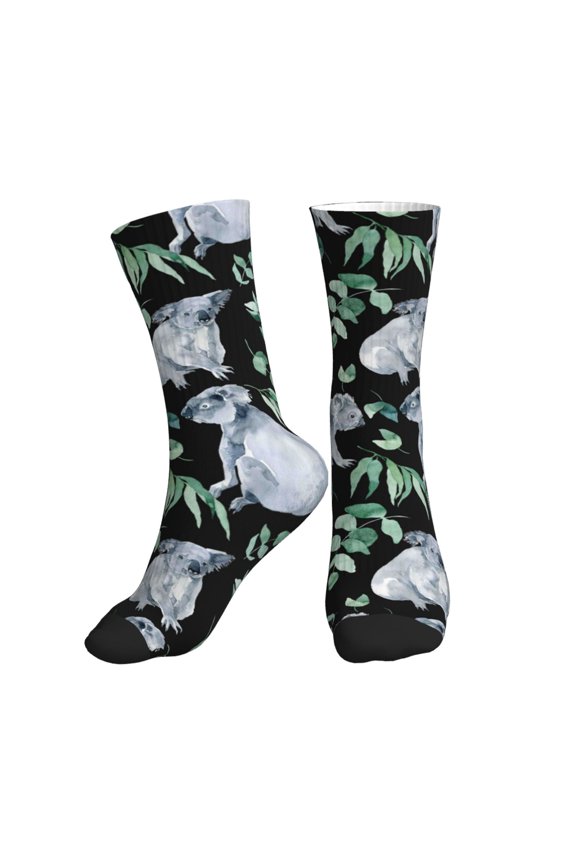 Crew Socks for Women Men Athletic - Cartoon Koala Bear Soft Comfort Breathable Mid-Calf Sole Running Socks Womens Men