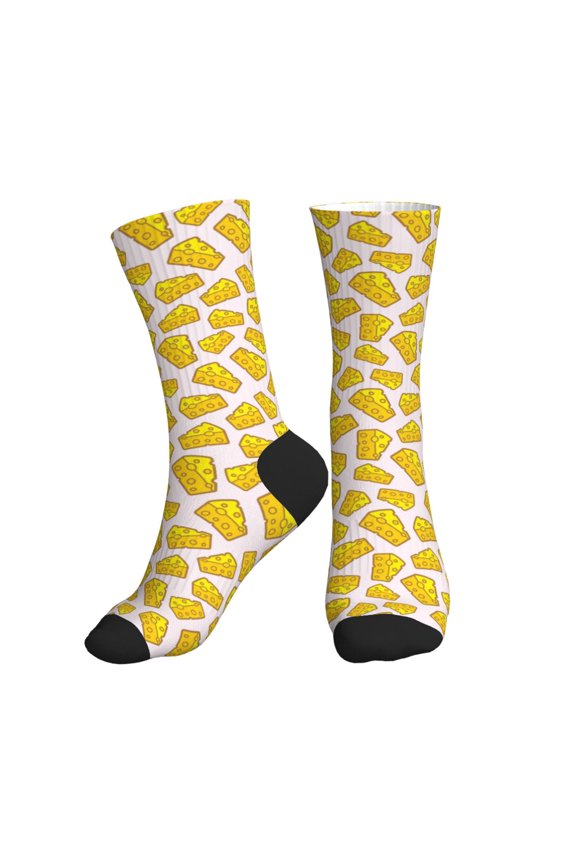 Crew Socks for Women Men Athletic - Cheese Soft Comfort Breathable Mid-Calf Sole Running Socks Womens Men