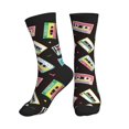 Crew Socks for Women Men Athletic Colorful retro tape Soft Comfort
