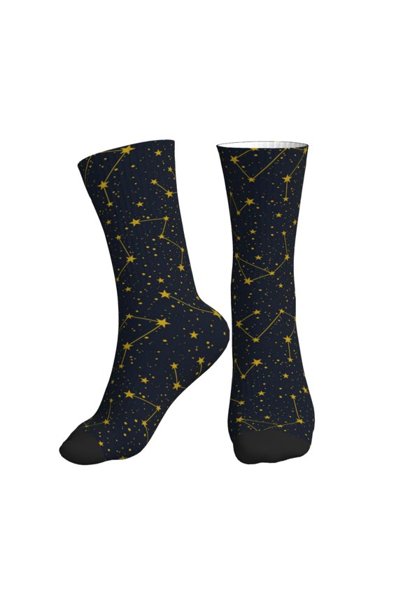 Crew Socks for Women Men Athletic - Constellation Soft Comfort Breathable Mid-Calf Sole Running Socks Womens Men