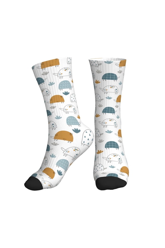 Crew Socks for Women Men Athletic - Cute Doodle Turtles Soft Comfort Breathable Mid-Calf Sole Running Socks Womens Men