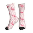 thumbnail image 1 of Crew Socks for Women Men Athletic - Cute Flamingo with Heart Soft Comfort Breathable Mid-Calf Sole Running Socks Womens Men, 1 of 7