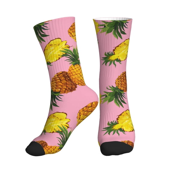 Crew Socks for Women Men Athletic - Cute Pineapple Fragrant Soft Comfort Breathable Mid-Calf Sole Running Socks Womens Men