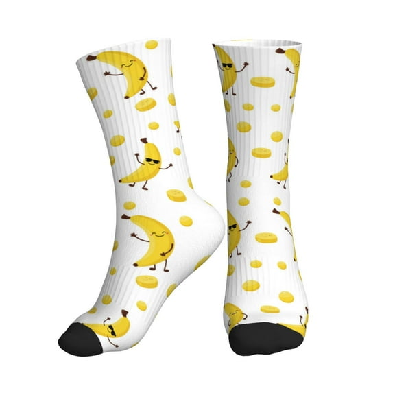 Crew Socks for Women Men Athletic - Cute Sweet Banana Soft Comfort Breathable Mid-Calf Sole Running Socks Womens Men