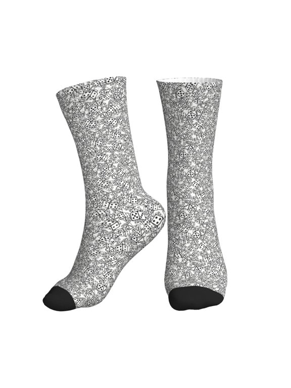 Crew Socks for Women Men Athletic - Dice Cubes Soft Comfort Breathable Mid-Calf Sole Running Socks Womens Men