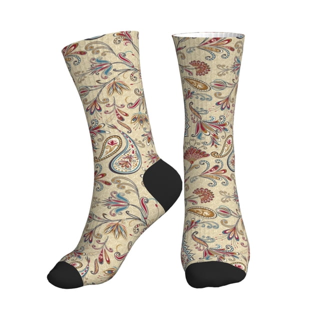 Crew Socks for Women Men Athletic Eastern Style Paisley Soft Comfort