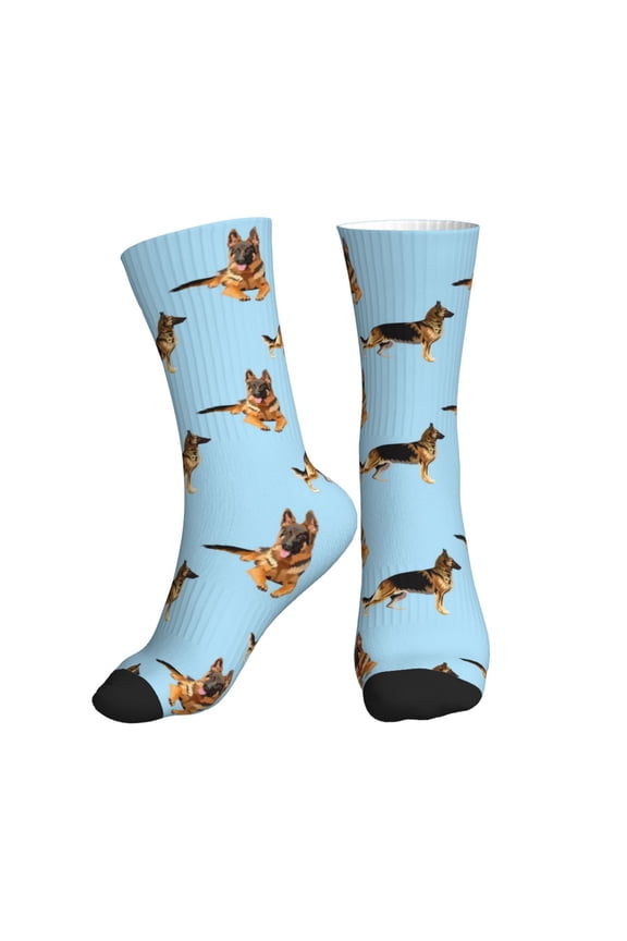 Crew Socks for Women Men Athletic - German Shepherd Dog No.1015 Soft Comfort Breathable Mid-Calf Sole Running Socks Womens Men