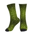 thumbnail image 1 of Crew Socks for Women Men Athletic - Green Glitter Sparkle Soft Comfort Breathable Mid-Calf Sole Running Socks Womens Men, 1 of 7